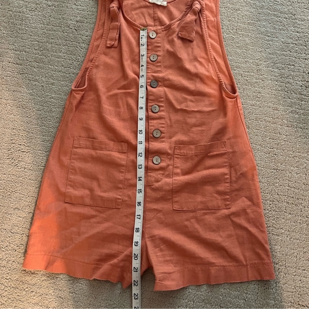 Orange Button-Front Romper - Picture 5 of 6